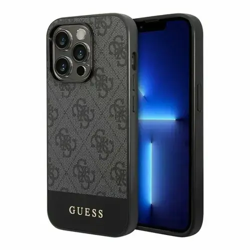 Husa de protectie Guess PU 4G Stripe MagSafe Case pentru iPhone 15 Pro Max (Negru)