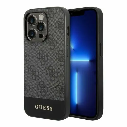 Husa de protectie Guess PU 4G Stripe MagSafe Case pentru iPhone 15 Pro Max (Negru)