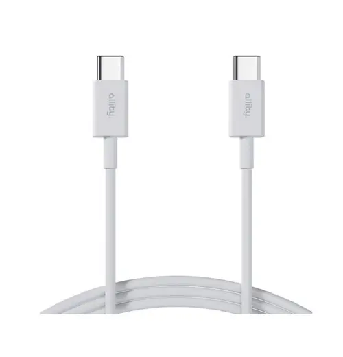 Cablu de date  Allity AUC-03 USB-C - USB-C, 1m, 100W (Alb)