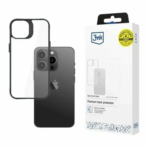 Husa de protectie 3mk Satin Armor Case+ pentru iPhone 15 Pro (Transparent)