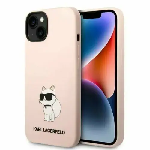 Husa de protectie Karl Lagerfeld Liquid Silicone Choupette NFT pentru iPhone 14 Plus (Roz)