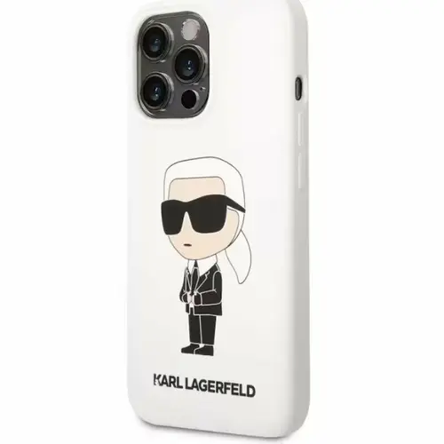 Husa de protectie Karl Lagerfeld Liquid Silicone Ikonik NFT pentru iPhone 13 Pro Max (Alb)