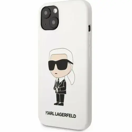 Husa de protectie Karl Lagerfeld Liquid Silicone Ikonik NFT pentru iPhone 13 (Alb)