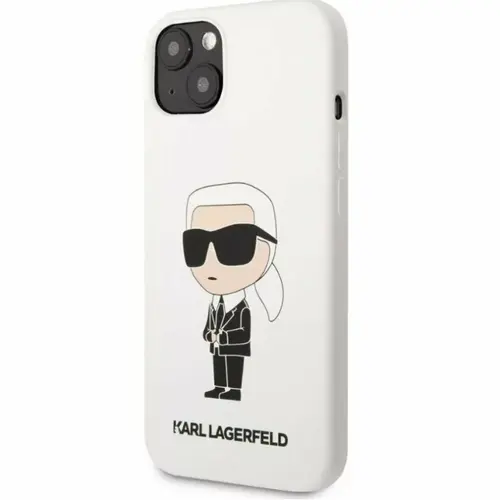 Husa de protectie Karl Lagerfeld Liquid Silicone Ikonik NFT pentru iPhone 13 (Alb)