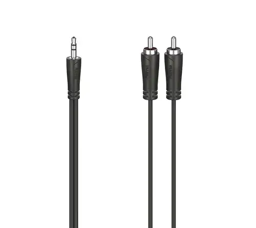 Cablu Audio Hama , jack 3.5 mm - 2 x  RCA, 5 m (Negru)