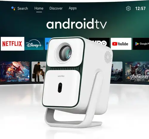 Videoproiector Xiaomi Wanbo T2 Ultra, 1080P Full HD, 500 ANSI lumen, ASA 3.0, Android TV 11 (Alb)