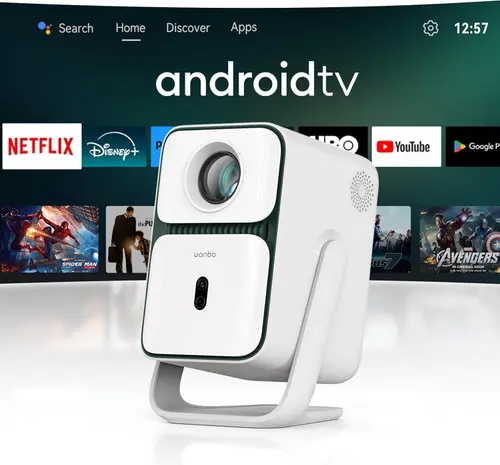 Videoproiector Xiaomi Wanbo T2 Ultra, 1080P Full HD, 500 ANSI lumen, ASA 3.0, Android TV 11 (Alb)