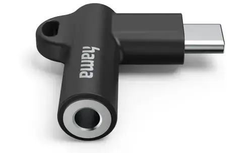 Adaptor Hama 201701, USB-C – jack 3.5 mm (Negru)