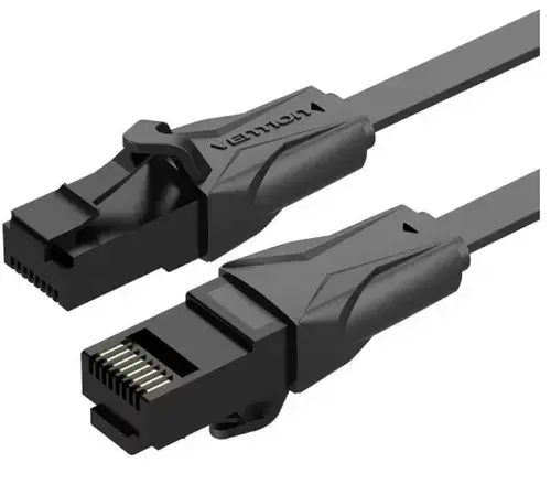 Cablu retea UTP Vention IBABT, Cat. 6, 30m, flat cable, conductor cupru - aluminiu, viteza max transfer 1 Gbps, invelis PVC (Negru)