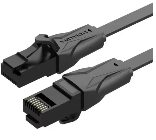 Cablu retea UTP Vention IBABT, Cat. 6, 30m, flat cable, conductor cupru - aluminiu, viteza max transfer 1 Gbps, invelis PVC (Negru)