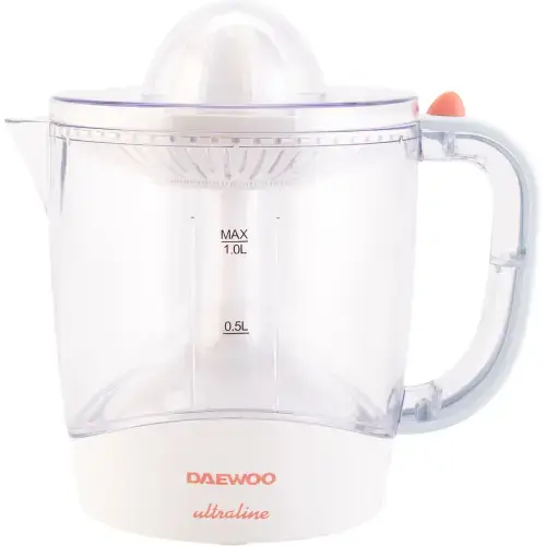 Storcator de citrice Daewoo UltraLine, 40 W, capacitate 1 litru, 2 conuri stoarcere, 2 filtre ajustabile (Alb)