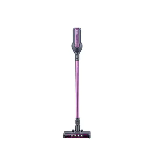 Aspirator vertical Daewoo RSH-410GP-1, tip stick, putere 300 W, putere de aspirare 100 W, filtru HEPA, baterie Litiu-Ion 29.6 volti, autonomie 40 min., control pe maner, baterie reincarcabila, indicator de putere, perie standard + accesorii (Mov)