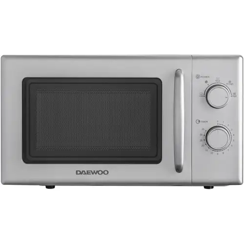 Cuptor cu microunde Daewoo, control mecanic, 20 litri, putere 700 W (Argintiu)