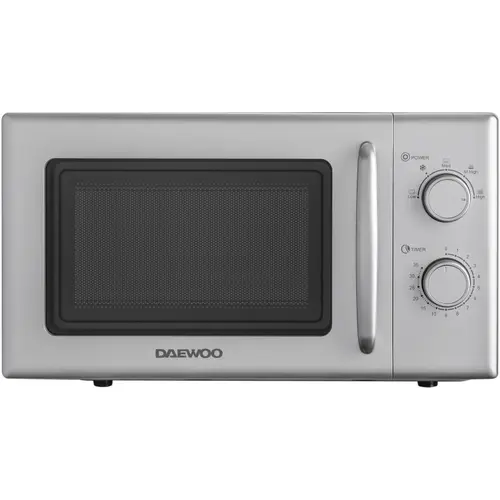 Cuptor cu microunde Daewoo, control mecanic, 20 litri, putere 700 W (Argintiu)