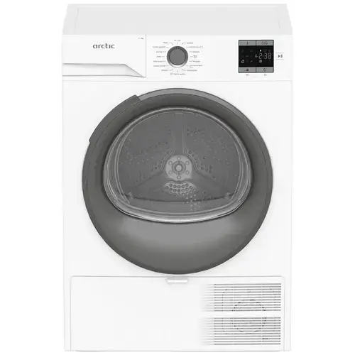 Uscator de rufe Arctic A2T17239W, Pompa de caldura, 7 kg, 15 programe, Clasa D, Aqua Surf (Alb)