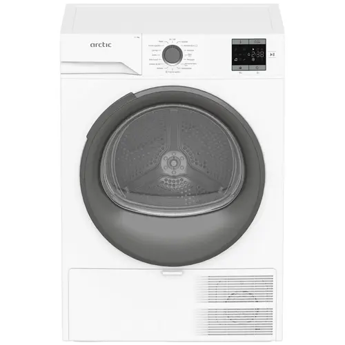 Uscator de rufe Arctic A2T17239W, Pompa de caldura, 7 kg, 15 programe, Clasa D, Aqua Surf (Alb)