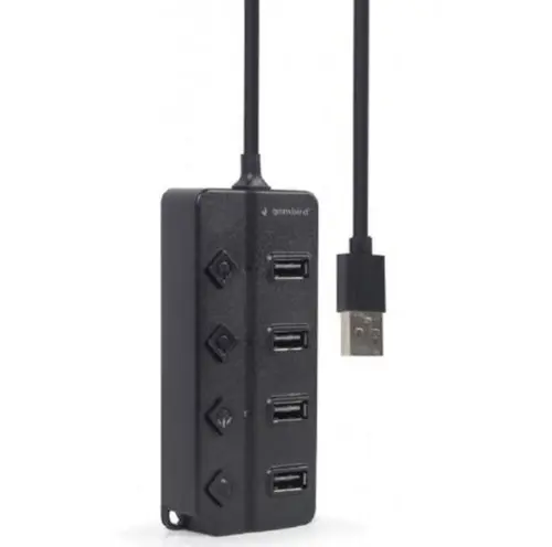 Hub USB Gembird UHB-U2P4P-01, 4x USB 2.0 (Negru)