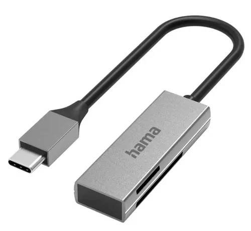 Cititor de carduri HAMA 200131, USB Type-C, SD/microSD (Gri)