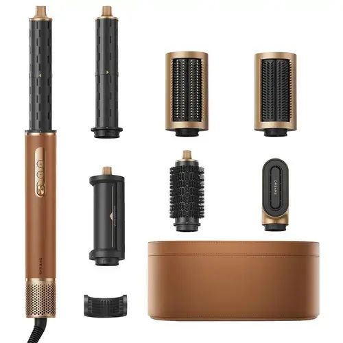 Ondulator si uscator de par Dreame AirStyle Pro AMF18A, kit de accesorii 7 in 1 pentru uscarea si coafarea parului, putere nominala 1300W, 3 setari de temperatura, 3 setari de viteza a fluxului de aer, NTC300 (Auriu)