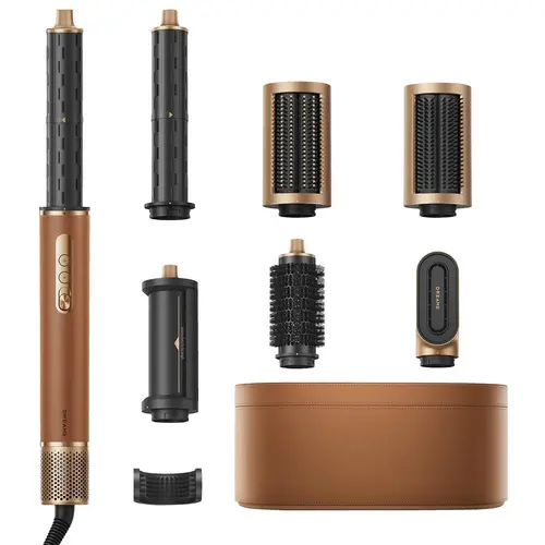 Ondulator si uscator de par Dreame AirStyle Pro AMF18A, kit de accesorii 7 in 1 pentru uscarea si coafarea parului, putere nominala 1300W, 3 setari de temperatura, 3 setari de viteza a fluxului de aer, NTC300 (Auriu)