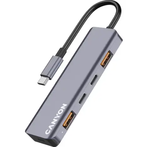 Hub Canyon DS-18 5in1, 2 x USB, 3 x USB Type-C (Gri)