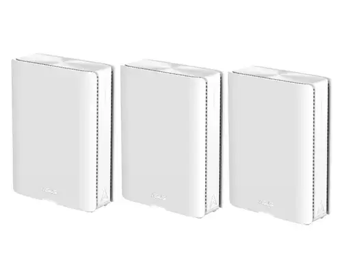 Sistem Wi-Fi Mesh ASUS ZenWiFi BQ16 (W-3-PK), BE25000, Quad-Band, acoperire 1000m patrati, Quad-Core 2.6GHz CPU, 256MB-2GB Flash-RAM, 10G dual-port, Smart Home Master SSIDs, AiProtection Pro, Adaptive QoS, VPN server-client, Beamforming, AiMesh
