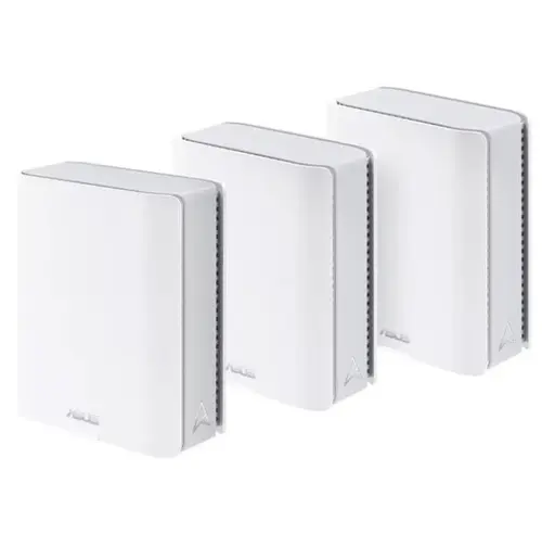 Sistem Wi-Fi Mesh ASUS ZenWiFi BT10 (W-3-PK), BE18000, Tri-Band, acoperire 810m², Quad-Core 2.0GHz CPU, 256MB/2GB Flash/RAM, 10G dual-port, Smart Home Master SSIDs, AiProtection Pro, Adaptive QoS, VPN server/client, IPTV, OFDMA, Beamforming, AiMesh