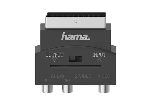 Adaptor video Hama 205268, S-VHS/RCA - Scart (Negru)