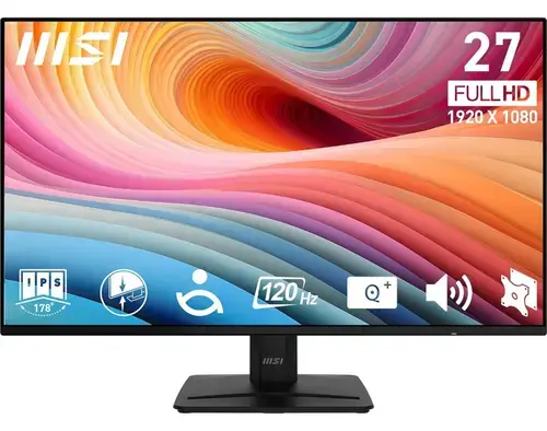Monitor IPS LED MSI 27inch PRO MP271A E2, FullD (1920 x 1080), VGA, HDMI, DisplayPort, Boxe, 120 Hz, 1 ms (Negru)