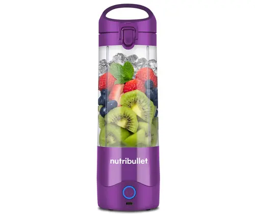 Blender portabil NUTRIBULLET NBP003PU, 0.475l, 1 treapta viteza, USB-C (Mov)