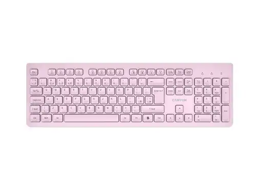 Tastatura Canyon HKB-W01 UK/US, Wireless, USB (Roz)