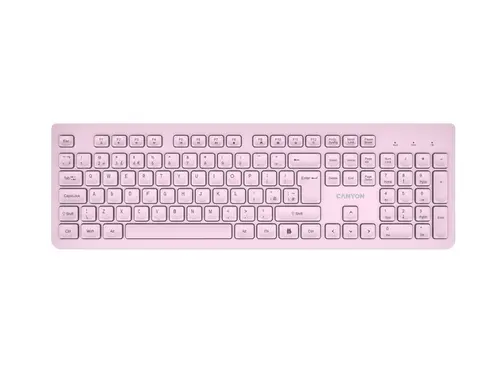 Tastatura Canyon HKB-W01 UK/US, Wireless, USB (Roz)