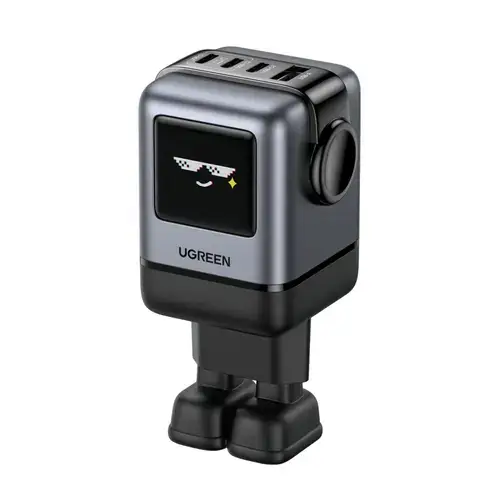 Incarcator de retea UGREEN Uno 100W, GaN Fast Charger, 1x USB-A, 3x USB-C, Negru/Gri