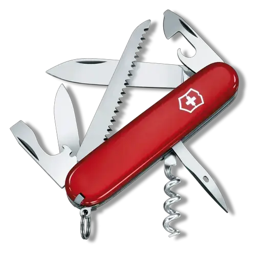 Briceag multifunctional Victorinox CAMPER, 13 functii, Ferastrau de lemn, Surubelnita (Rosu)