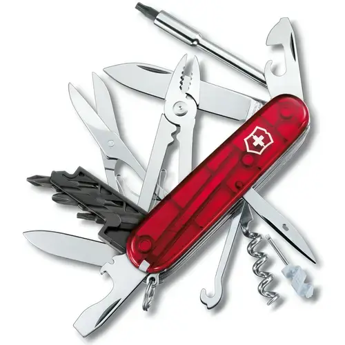 Briceag multifunctional Victorinox Cybertool 34, 32 functii, Include cutie pliabila pentru biti si cleste (Rosu)