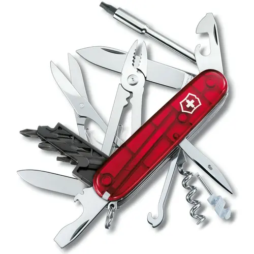 Briceag multifunctional Victorinox Cybertool 34, 32 functii, Include cutie pliabila pentru biti si cleste (Rosu)