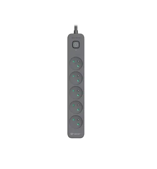 Prelungitor Tracer Power Line+, 5 prize, 5 m (Negru)