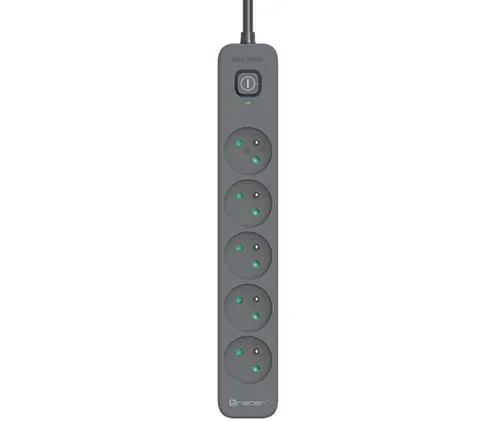 Prelungitor Tracer Power Line+, 1.8 m, 5 prize (Negru)