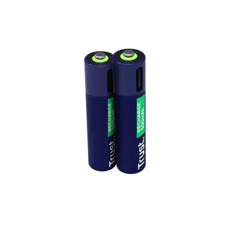 Baterii reincarcabile Trust TR-25585, AAA, USB-C, 2 bucati (Albastru)