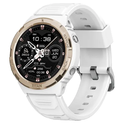 Smartwatch MAXCOM Titan Valkiria FW100, Ecran AMOLED 1.3inch, Android/iOS, 29g, IP69 (Alb)