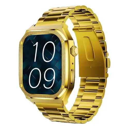 Smartwatch Maxcom FW65 Iron S, ecran 1.95” AMOLED, Rezolutie 410×502, 340 mAh, Apeluri, Notificari, Incarcare Rapida, Rezistent apa si praf, Ideal Pentru Monitorizarea Sanatatii, peste 70 de Moduri Sport, 2 bratari incluse (Auriu)