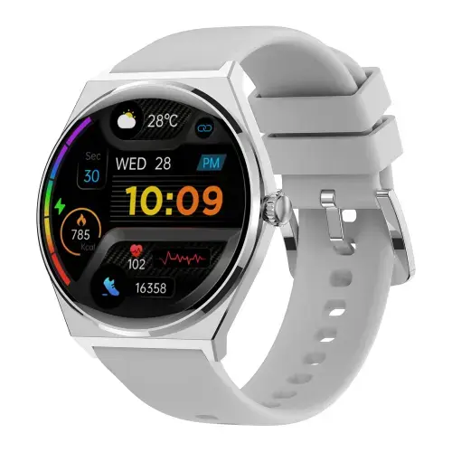 Smartwatch Maxcom EcoWatch 5, Ecran 1.43inch AMOLED, IP68, Monitorizare sport (Argintiu)