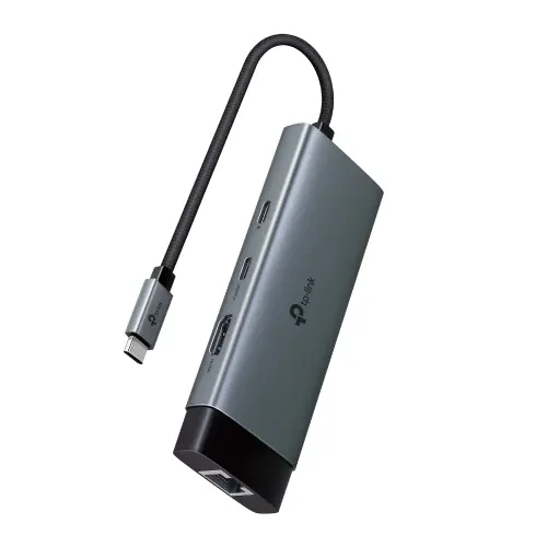 Docking Station TP-Link UH6120C, 6-in-1, 1 x HDMI, 1 x RJ45, 2 x USB 3.0, 2 x USB-C, PD 100W, carcasa aluminiu (Gri)