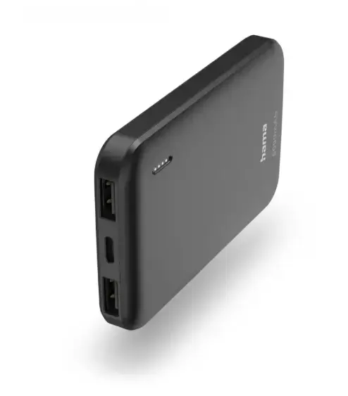 Baterie externa HAMA inchPocket 5inch Power Pack, 5000 mAh, Iesiri: 2x USB-A (Negru)
