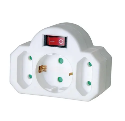 Adaptor priza Brennenstuhl 149931, 3 prize, ON/OFF (Alb)