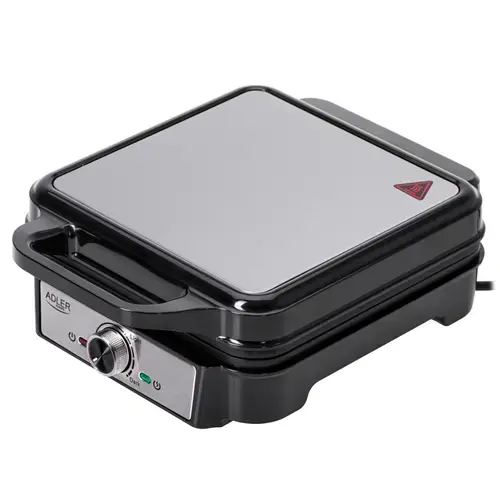 Aparat de facut vafe Adler AD 3083, 1800 W, 4 vafe (Negru/Argintiu)