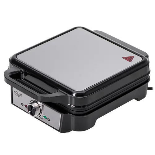 Aparat de facut vafe Adler AD 3083, 1800 W, 4 vafe (Negru/Argintiu)