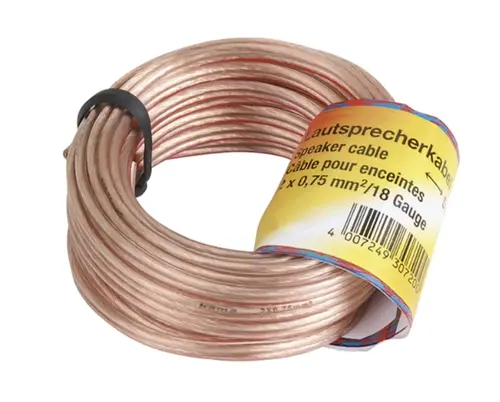 Cablu difuzor 2 x 0.75mm HAMA 205141, 10m (Transparent)