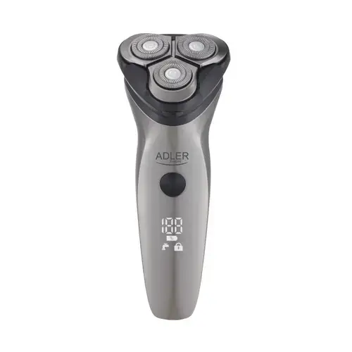 Aparat de ras electric Adler AD 2945, Autonomie 90 minute, Display LED, Trimmer barba, IPX7 (Gri)
