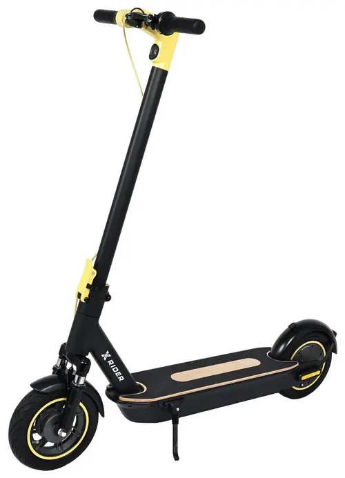 Trotineta electrica Xrider M10me, roti 10inch, motor 1000W, autonomie maxima 65km, viteza 35km/h, baterie 12Ah (Negru/Galben)
